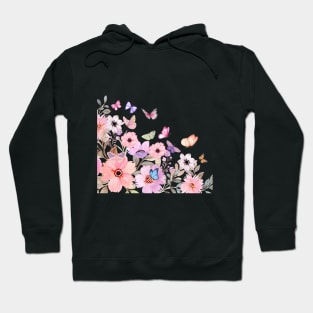 Watercolor Flower Border | Butterfflies Hoodie